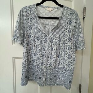 Lucky Brand Floral Blue Blouse